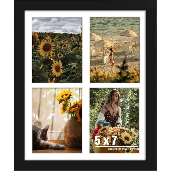 12x16 Collage Frame For 4 5x7 Photos Black