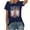Blue, variant on Women T Shirt Country Music Nashville Graphic Western Short Sleeve T Shirt Women Tops Brick Red XL