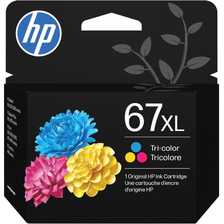 HP 67 Black/Tri-Color Ink Cartridges (2-Pack) | Works with DeskJet 1255, 2700, 4100, Envy 6000, 6400 | Instant Ink Eligible | 3YP29AN | Packaging May Vary