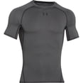 thumbnail image 2 of Under Armour Men's HeatGear Armour Short Sleeve Compression T-Shirt , Carbon Heather (090)/Black , X-Large, 2 of 2