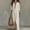 White, variant on Women's Summer Cotton Linen Pleated 3/4 Sleeve Split Maxi Shirt Dress Casual Loose V-Neck Flowy Floor Length Dresses Element Womens Dress Trendy 2026 Green M