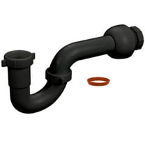 1-1/4" Black Plastic P-Trap for Kitchen Sink Tubular Drain