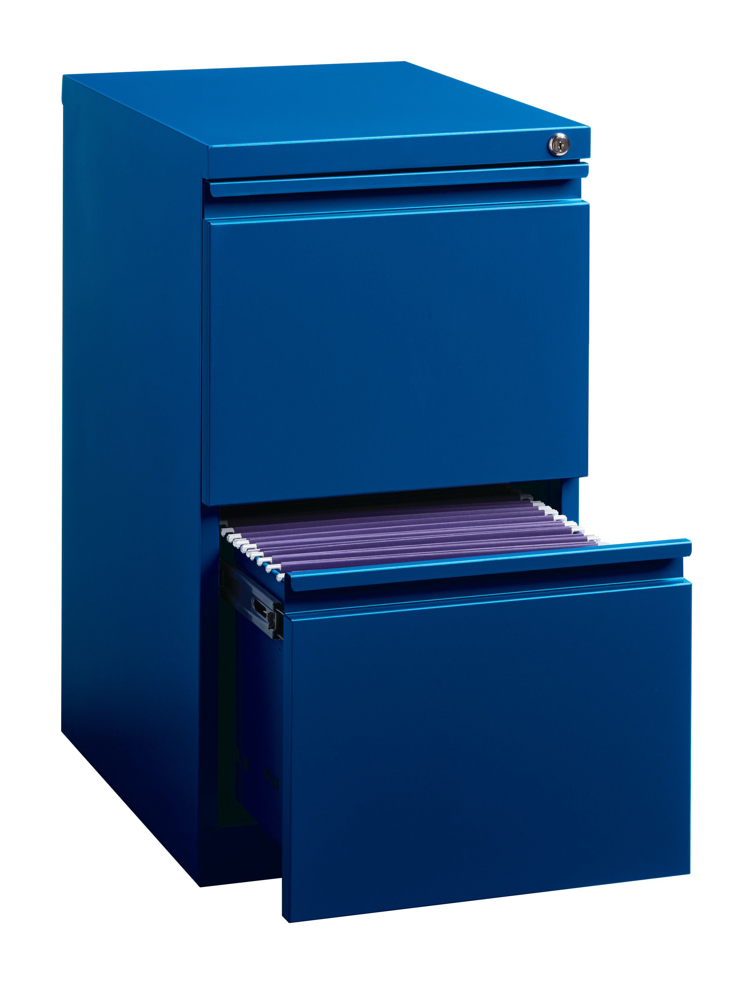 Hirsh 20" Deep Mobile Pedestal File Cabinet 2 Drawer File-File, Letter Width, Blue - image 4 of 6