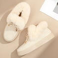 thumbnail image 7 of Wensltd Snow Boots for Women with Bow Detail Flat Sole Round Toe Design Plush Lined Warm Winter Casual Shoes, 7 of 7