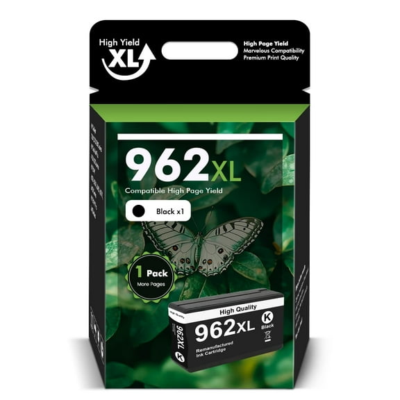 962XL 962 Ink Cartridges Compatible for HP 962 962XL Combo Pack for OfficeJet Pro 9015 9020 9018 9025 9010 9018 9019 Printer ( 1 x Black )