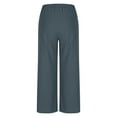 thumbnail image 6 of Bloomae Palazzo Pants for Women High Waisted Straight Wide Leg Linen Trousers Loose Comfy Drawstring Elastic Pants with Pockets Summer Outfits Clothes 2025 Navy S, 6 of 7