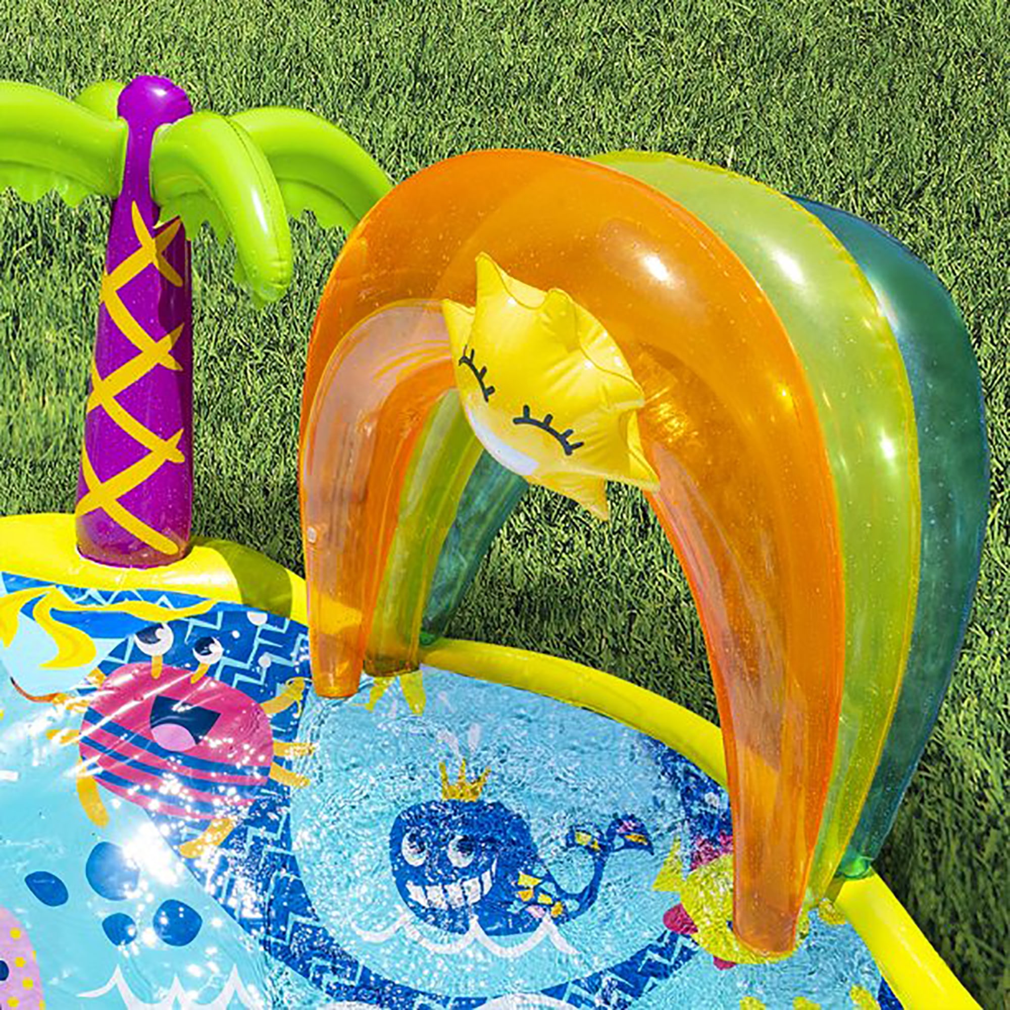 Banzai Splish Splash Water Park JR, Length: 90 in, Width: 52 in, Height: 24 in, Junior Inflatable Outdoor Backyard Water Splash Toy - image 4 of 5