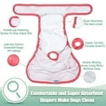 thumbnail image 4 of Wegreeco Pack of 5 Reusable Dog Diapers Female, Washable Premium Female Doggie Diapers, Super-Absorbent Dog Wraps,Watermelon Red,XL, 4 of 6