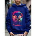 thumbnail image 3 of Mikrdoo Colorful Melting Headphone Print Cute&Cozy Hoodie For Kids Boys -Keep Him Warm And Stylish! Size:5-14, 3 of 8