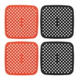 thumbnail image 2 of Silicone Air Fryer Mats Stick Proof Dishwasher Safe Oil  4pcs Red Black, 2 of 8