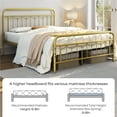 thumbnail image 6 of Topeakmart Metal Platform Bed with Headboard and Footboard, Queen Size, Antique Gold, 6 of 7