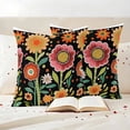 thumbnail image 3 of Spring Boho Pillow Covers 2 Pack Cartoon Pink Red Flower Colorful Dots Black Pillowcase Waterproof Outdoor Throw Pillow Cover for Patio Garden Square Cushion 24”x24”, 3 of 9