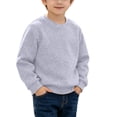 thumbnail image 2 of LTTVQM Boys' Solid Crewneck Sweatshirt Long Sleeve Pullover Soft Casual Top For Playground School And Travel Light Gray 9-10Years, 2 of 5