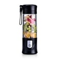 thumbnail image 1 of 1 licuadora (negra), licuadora de frutas portátil, mini licuadora USB para batidos, batidos, jugos de frutas, licuadora portátil de 6 hojas para deportes y viajes, regalos de Navidad JM, 1 of 5
