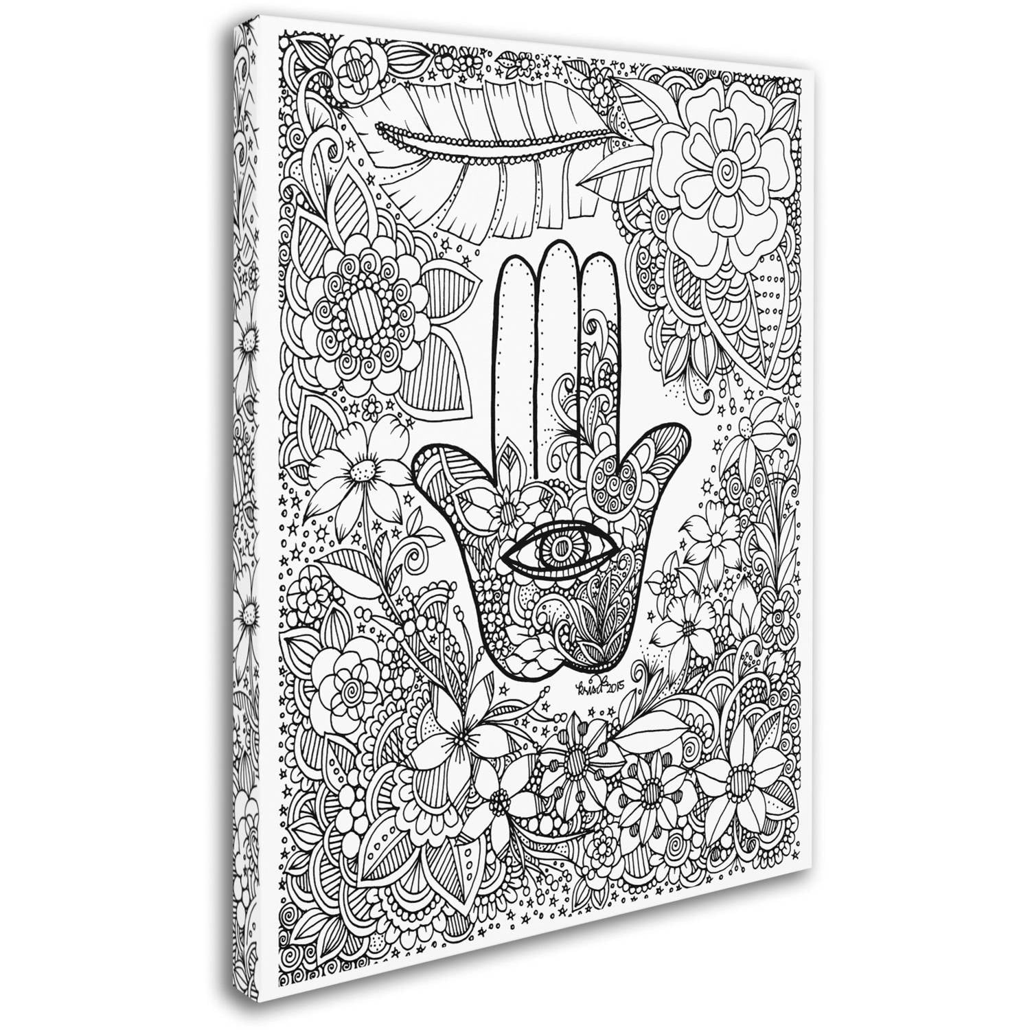 Trademark Fine Art "Hamsa Hand" Canvas Art by KCDoodleArt