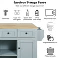 thumbnail image 3 of 53.1" Kitchen Island Cart with Large Tabletop and Locking Wheels, Kitchen Trolley Cart with 4 Doors Cabinet & 2 Storage Drawers, Spice Rack & Towel Rack, Rolling Kitchen Island Cart, Grey Blue, 3 of 6
