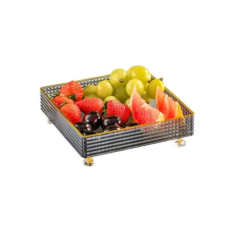

HLONK Fruit Tray Luxury Shape Textured Healthy Multifunctional Thickening Storing Elegant Transparent Design Snack Candy Tray Home Supplies