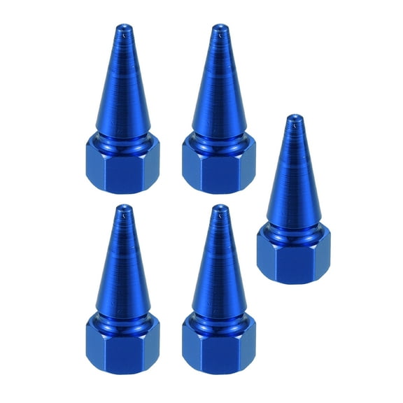 Unique Bargains 5pcs Blue Spike Wheel Tyre Tire Valve Air Stem Cap Cover Universal for Car Truck Motorcycle Bike