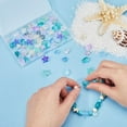 thumbnail image 3 of 1 caja de 150 piezas de cuentas de estrella de mar, cuentas de concha de pez de vidrio a granel, color azul, rosa y verde, dijes de animales marinos de verano, separadores sueltos de doble cara, 3 of 6