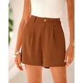 thumbnail image 7 of FreshPretty Shorts for Women Dressy Casual Summer Elastic Waist in The Back Pleated Wide Leg Tailored Work Trouser Shorts, 7 of 7