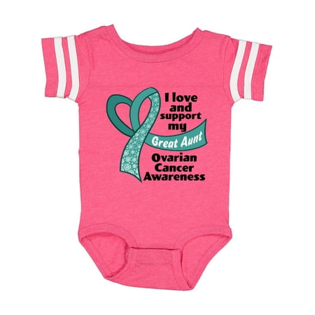 

Inktastic Ovarian Cancer Awareness I Love and Support My Great Aunt Gift Baby Boy or Baby Girl Bodysuit