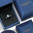 thumbnail image 5 of Gem Stone King 10K Two Tone Gold Sky Blue Aquamarine and Lab Grown Diamond Engagement Ring for Women | 0.98 Cttw | Octagon 7X5MM | Gemstone March Birthstone | Size 8, 5 of 6
