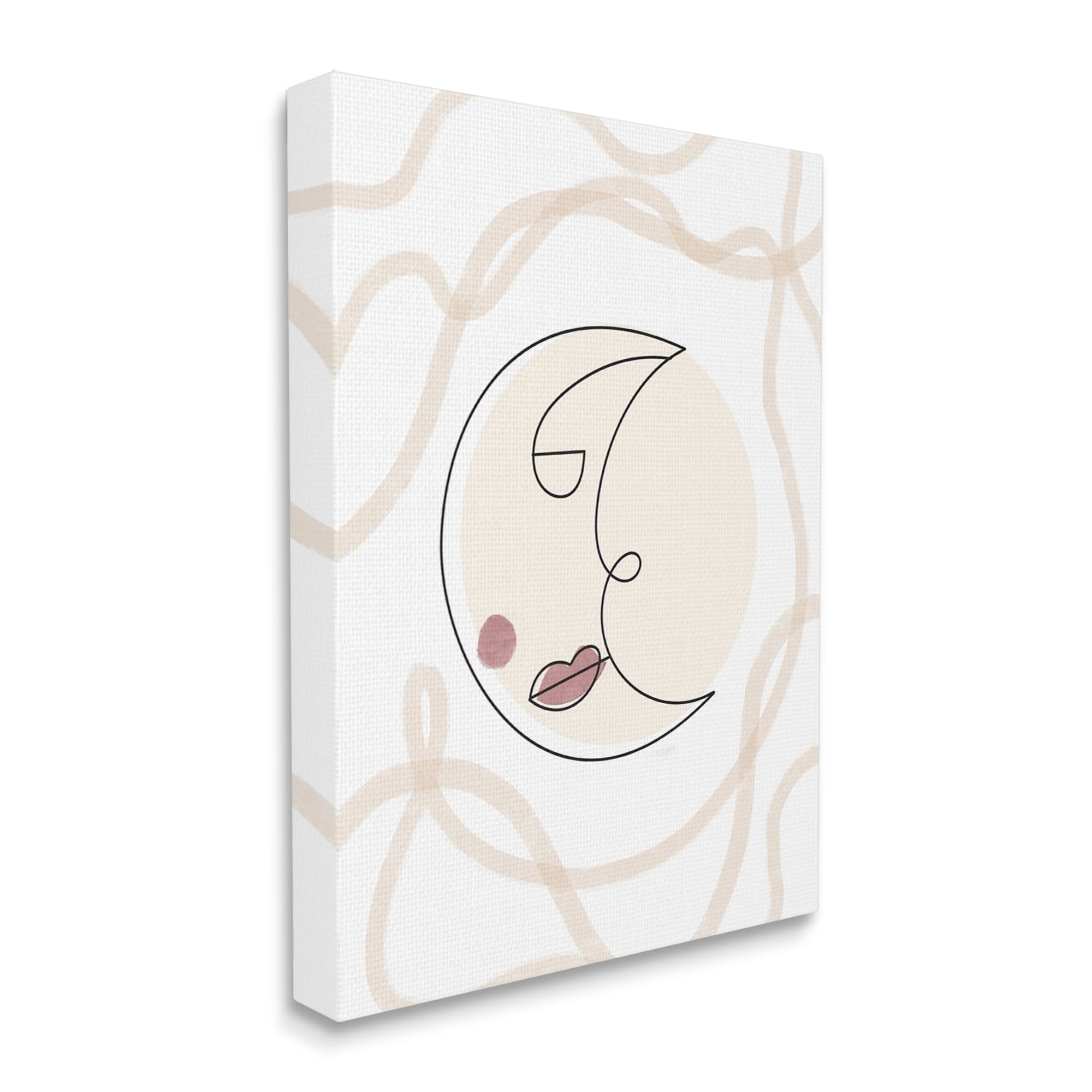 Stupell Industries Boho Moon Face Casual Lunar Squiggle Design Canvas Wall Art, 36 x 48, Design by Lil' Rue