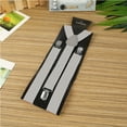 thumbnail image 1 of ALSLIAO Women Men Elastic Suspenders Black Adjustable Braces Y-Back Clip-on Gray, 1 of 8
