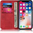 thumbnail image 3 of for iPhone X Wallet Case,Premium PU Leather Flip Folio Case with Card Slot, Stand Holder and Magnetic Closure [TPU Shockproof Interior Protective Case] for iPhone X,Red+Black, 3 of 7