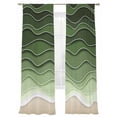 thumbnail image 6 of Green Ocean Waves Sheer Curtains for Living Room Bedroom Chic Rustic Abstract Ombre Stripes Art Sheer Curtains 108 Inch Long 2 Panels Set Light Filtering Curtain Window Treatments Drapes, 6 of 6