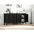 thumbnail image 2 of Eumyviv Black Accent Sideboard Cabinet with 2 Rattan Doors, Adjustable Storage for Bedroom or Living Room, 2 of 7