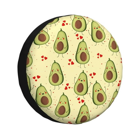 Spare Tire Cover Avocados And Hearts Wheel Cover Tire Covers for Trailers Car Truck Camper Universal Tire Covering Fits Diameter 17 inch