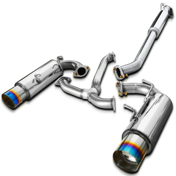 Spec-D Tuning Catback Dual Muffler Exhaust System W/ Titanium Tip Compatible with 2013-2016 Scion FR-S