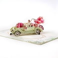 thumbnail image 3 of Married 3D Pop Up Wedding Card , Congratulation Cards with Vintage Car and Floral ,Invitation Card for Valentines Day Engagement Marriage Anniversary Bridal Shower Newlyweds with Envelope Green, 3 of 5