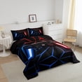 thumbnail image 2 of Gaming Bedding Set Twin Size Gamer Comforter Set 3d Gaming Geometric Comforter Gamepad Gamer Console Bedding Teens Video Game Duvet Insert - 1 Comforter 1 Pillow Sham, 2 of 5