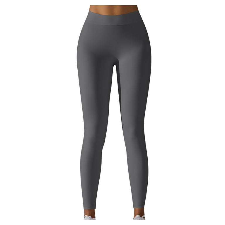 XFLWAM High Waisted Seamless Workout Leggings for Women Soft Stretch Opaque  Tights Comfy Basic Solid Color Gym Yoga Pants Gray XL 