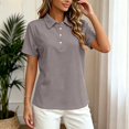 thumbnail image 5 of vigerkar Womens Polo Shirts Short Sleeve Quick Dry Collared Shirts Business Casual Work Tops Athletic Tennis Golf Shirt (Grey, L), 5 of 7