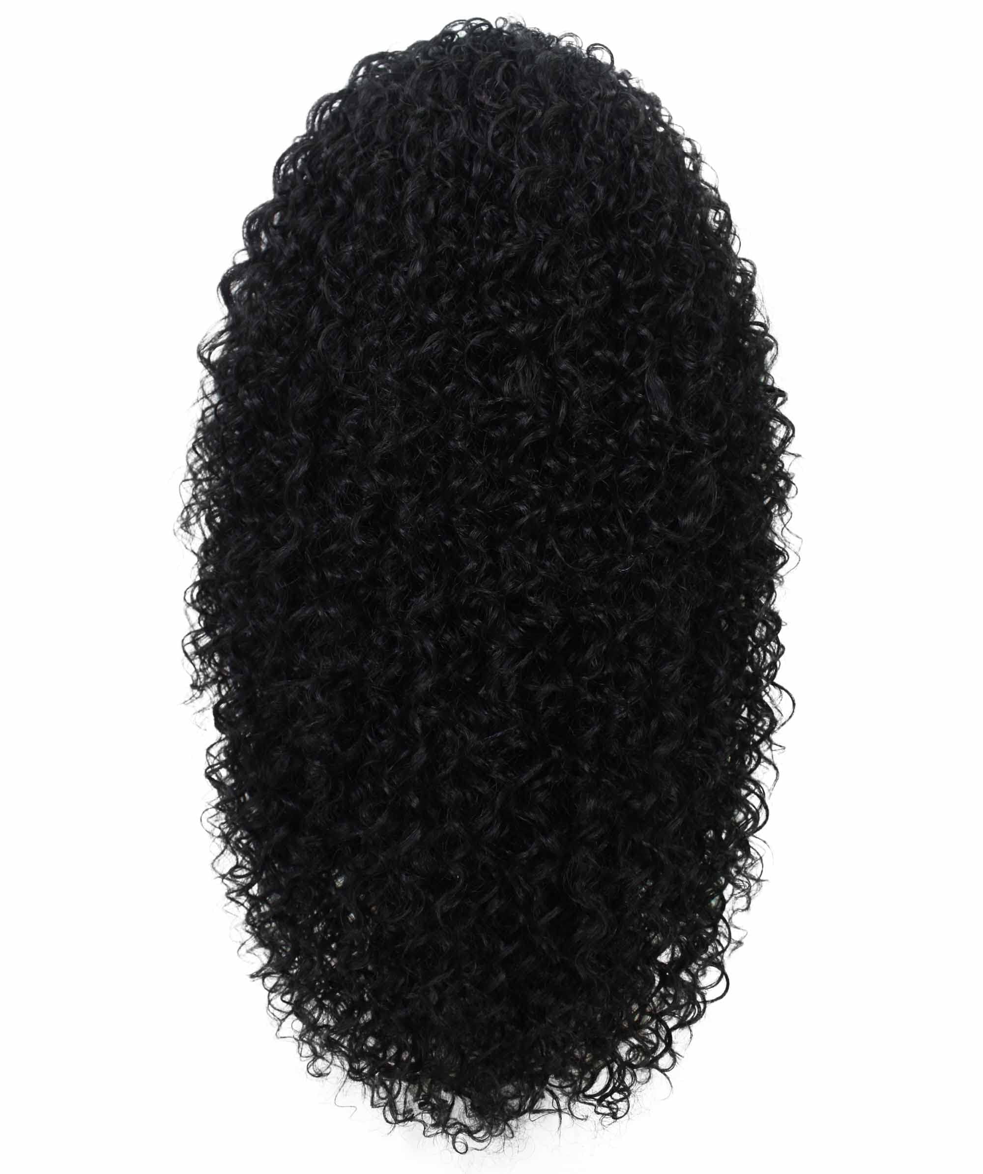 LUXLUXE Isadora Curly Body Waves 22.5 in Long Half Wig Half Cap Wig, Mix Human Hair and Synthetic Fibers, Black