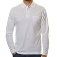 thumbnail image 3 of RAGMAN Polo de manga larga para hombre - Soft Knit Polo Polo con botones de manga larga, mezcla de algodón, botones delanteros, fácil de cuidar Blanco L (Large), 3 of 3