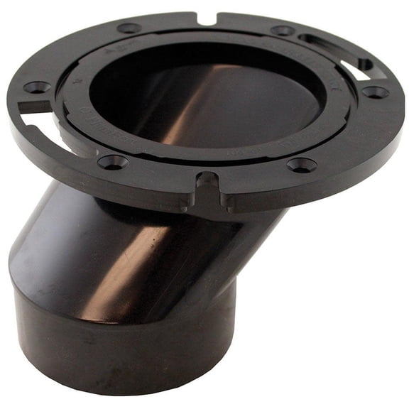 3" x 4" Plumbfit ABS Offset Closet Flange with Plastic Swivel Ring less Knockout