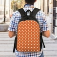 thumbnail image 2 of Geaub orange and white polka dot ultimate comfort and style: the perfect compact backpack for college, commute, travel, and everyday use, 2 of 2