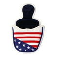 thumbnail image 2 of EeaseCA Couvre-Chef en Cuir PU Style Drapeau USA Demi-Rond pour Club, 2 of 7