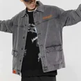 thumbnail image 4 of Abrigos de mezclilla para hombre, chaqueta vaquera de camuflaje para hombre, con botones empalmados, estilo cargo coreano, lavado, talla grande, alta calidad, marca de diseñador, 4 of 5