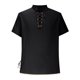 thumbnail image 1 of Blusa y camisa de manga corta con cuello vuelto, estilo masculino, estilo hippie, de manga corta, informal, playera, con cuello alto, camiseta sin mangas con cuello vuelto para hombre., 1 of 4