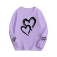 thumbnail image 3 of Cethrio Girls Long Sleeve Tops, Crew Neck Pullover Casual Spring Graphic Tees Purple Size 2-3 T, 3 of 5