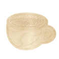 thumbnail image 2 of Unfinished Wood Etched Chai Tea Shape | Paint By Line Crafts 6" / 1/4", 2 of 2