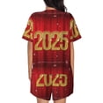 thumbnail image 6 of Fotbe Happy New Year 2025 F Print Pajama Set for Women 2 Piece Loungewear Short Sleeve Tops and Shorts Set Soft Sleepwear-Small, 6 of 7