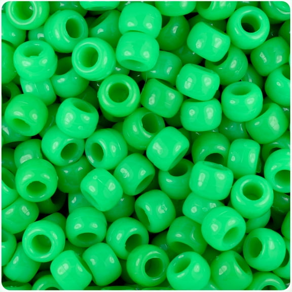BeadTin Grasshopper Neon Bright 9mm Barrel Pony Beads (500pc)
