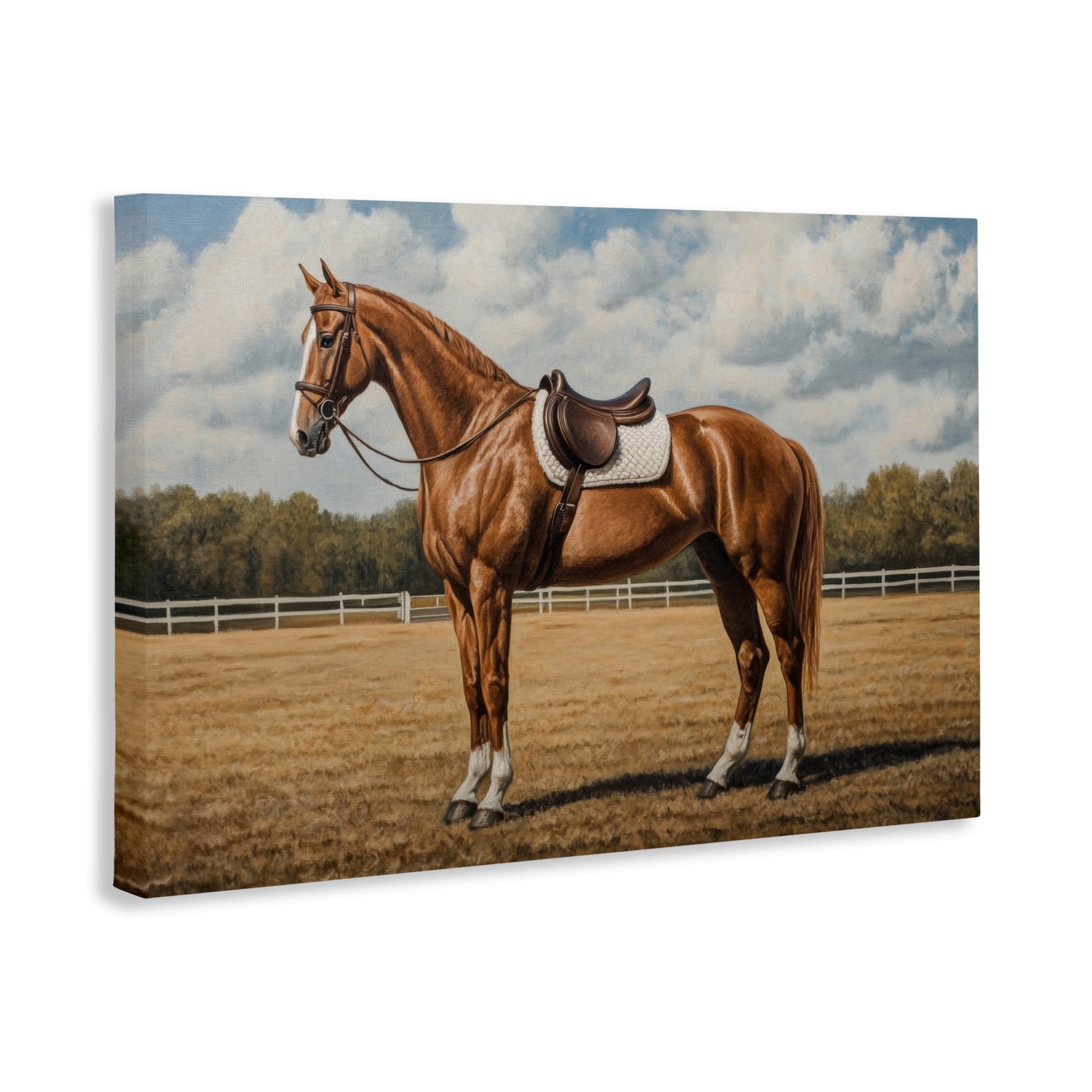 Stupell Industries Saddled Up Chestnut Horse Canvas Wall Art, design by Petal Prints Design