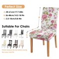 thumbnail image 5 of Artistic Wildflower Peony Watercolor Rustic Dining Chair Covers 4 Pack Washable Polyester Stretch Slipcovers Removable Seat Protector for Summer Home, 5 of 6